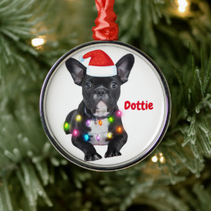 frenchies christmas gift for bulldog lovers ceram metal ornament