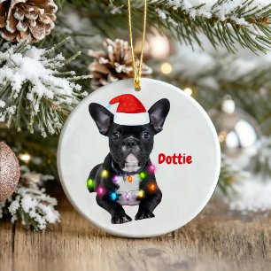 frenchies christmas gift for bulldog lovers ceramic ornament
