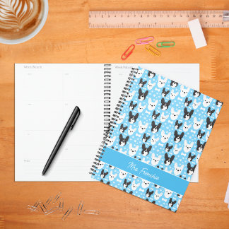 Frenchies French Bulldog Pattern Weekly Monthly Planner