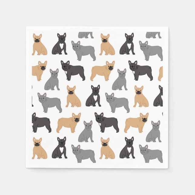 Frenchies French Bulldog - Pick Your Colour! Napkin (Front)