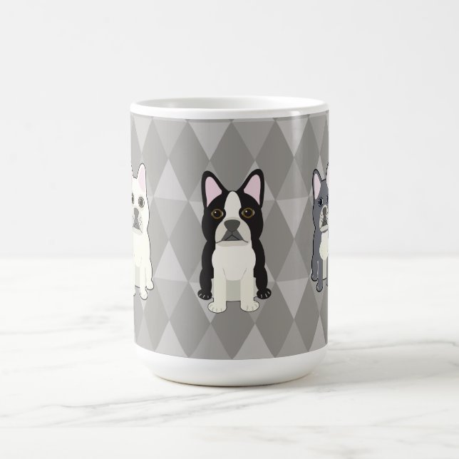 Frenchies Gray Diamonds Coffee Mug (Center)