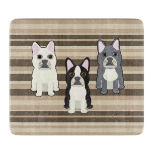 Frenchies Neutral Striped Cutting Board