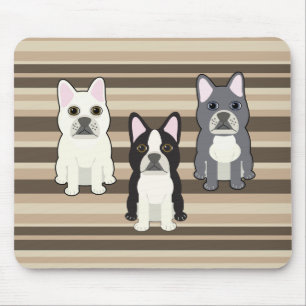 Frenchies Neutral Striped Mouse Pad