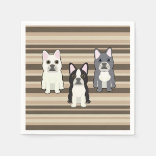 Frenchies Neutral Striped Napkin