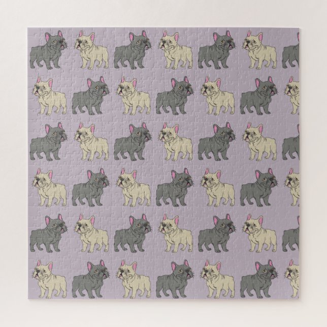 Frenchies, Purple Jigsaw Puzzle (Vertical)