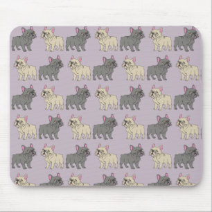 Frenchies, Purple Mouse Pad