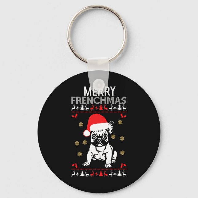 Frenchmas French Bulldog  Key Ring (Front)