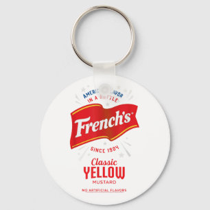 Frenchs Clic Yellow Mustard Label Foodie Costume _ Key Ring