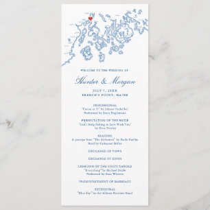 French's Point Stockton Springs Maine Map Wedding Program