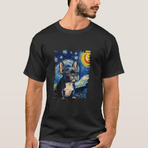 Frenchton Dog Starry Night Painting Dog Mum Dad T T-Shirt