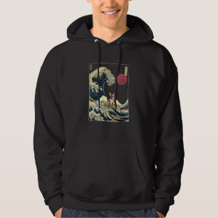 Frenchton Japanese Kanagawa Wave  Surf Dog 2 Hoodie