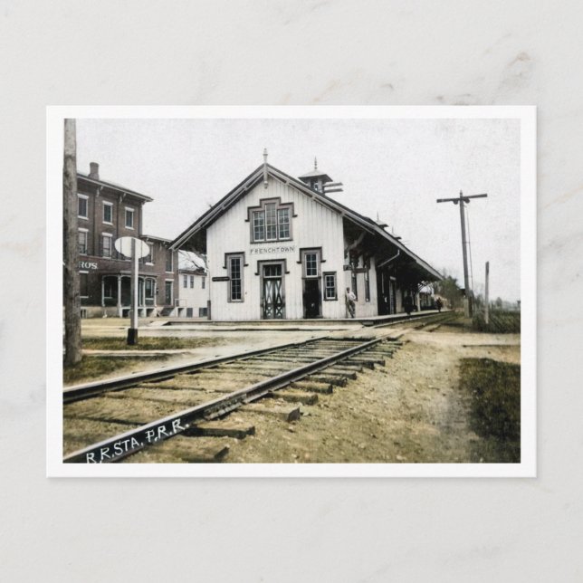 Frenchtown NJ PRR Train Station 1910s Postcard (Front)