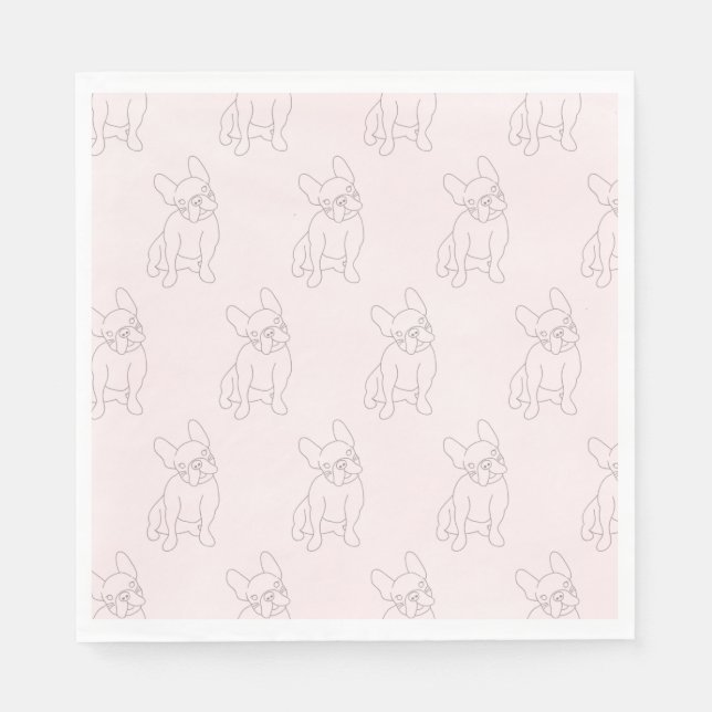 frenchys know how to party, napkins  bulldog pink (Front)