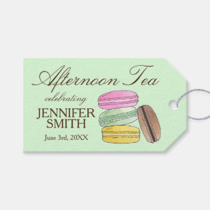 Frenh Macarons Wedding Shower Afternoon Tea Party Gift Tags