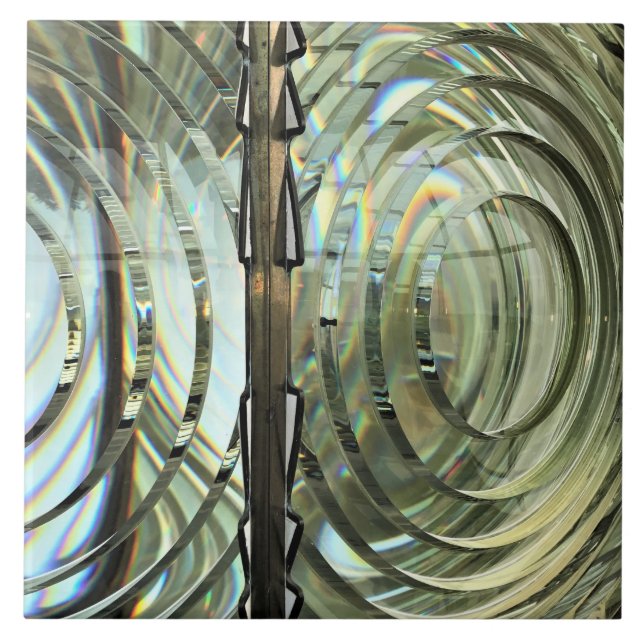 Frensel Lens, Cape Blanco Lighthouse, Oregon Coast Ceramic Tile (Front)