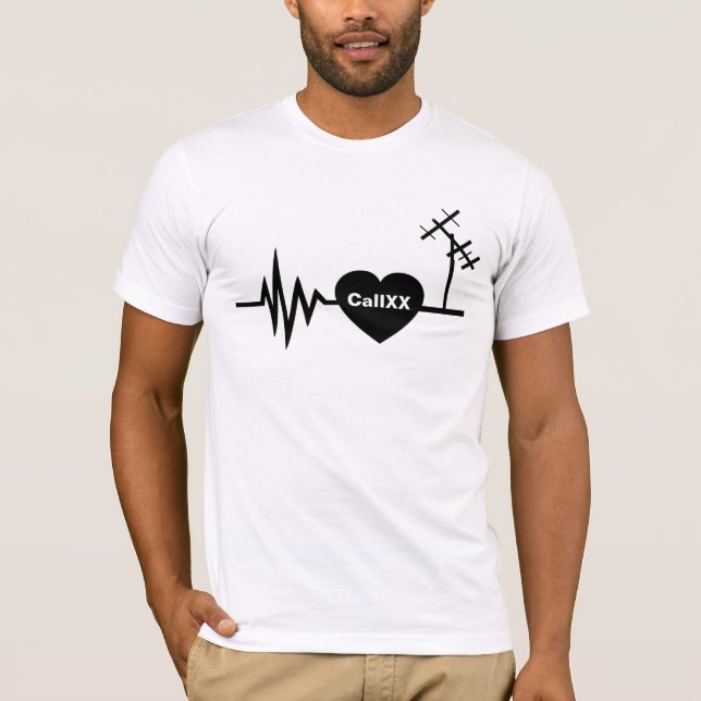 Frequency Line Love Ham Radio T-shirt White (Front)