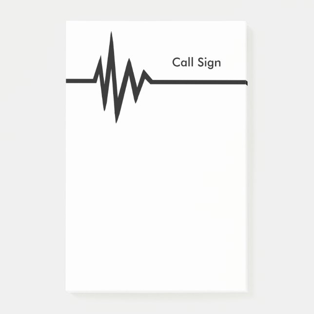Frequency Line Post-It Notes  Customise It. (Front)