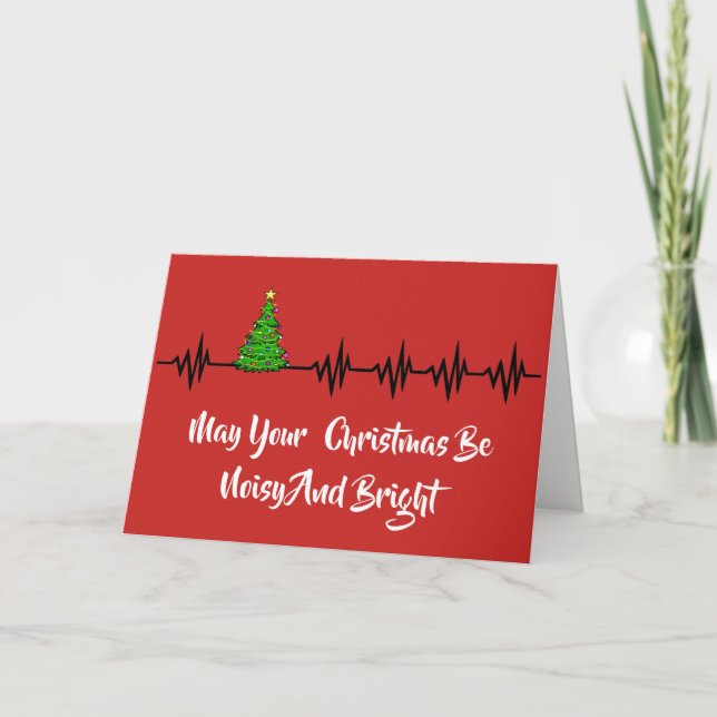 Frequency Lines & Christmas Tree Greeting Card (Front)