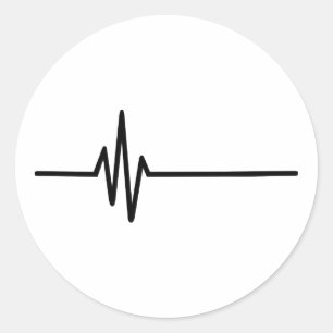 Frequency Pulse Heartbeat Classic Round Sticker