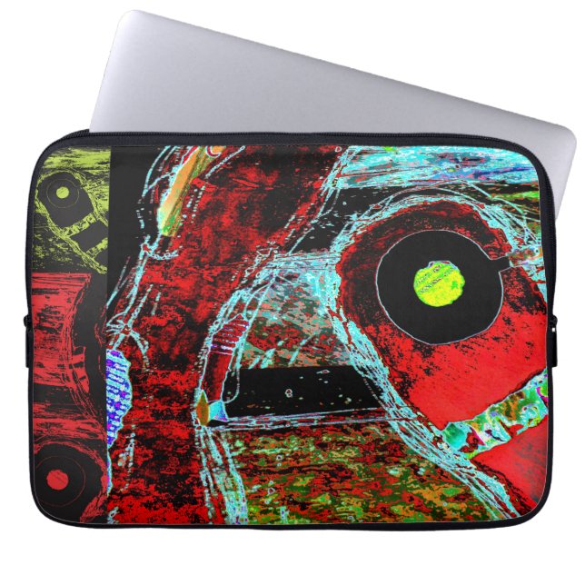 Frequency Serpent – Abstract Energy Wrapped Canvas Laptop Sleeve (Front)
