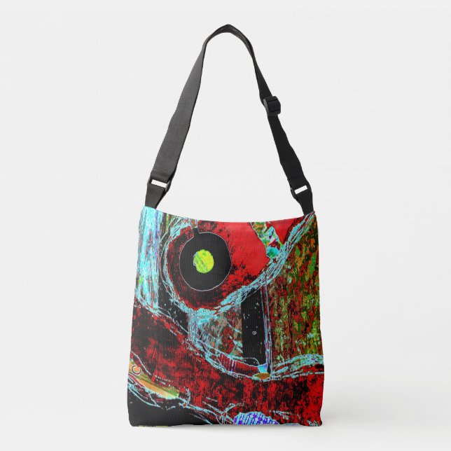 Frequency Serpent – Digital Abstract Energy Cross  Crossbody Bag (Front)