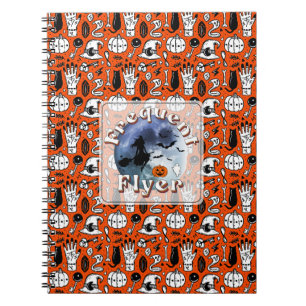 Frequent Flyer Halloween Witch Riding Broomstick Notebook