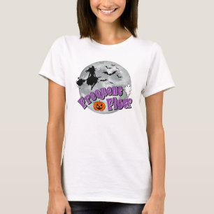 Frequent Flyer Halloween Witch Riding Broomstick  T-Shirt