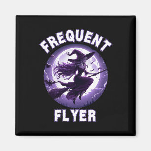 Frequent Flyer Witch Funny Halloween Costume Idea Magnet