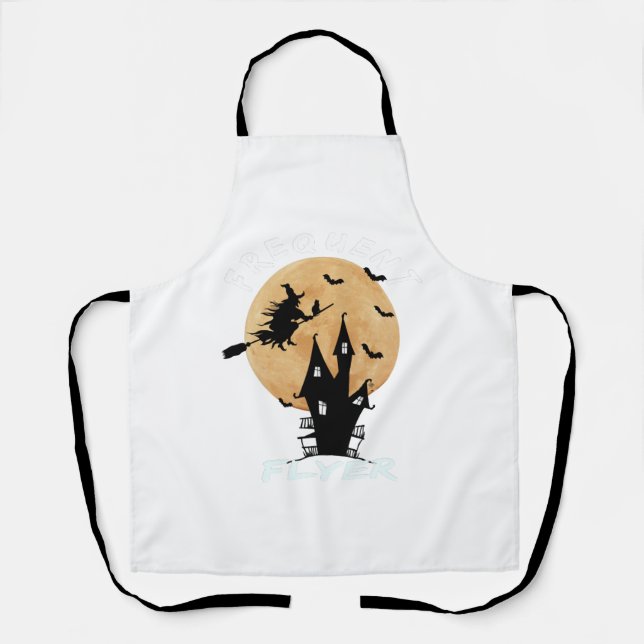 Frequent Flyer Witch Halloween T-Shirt Perfect Apron (Front)