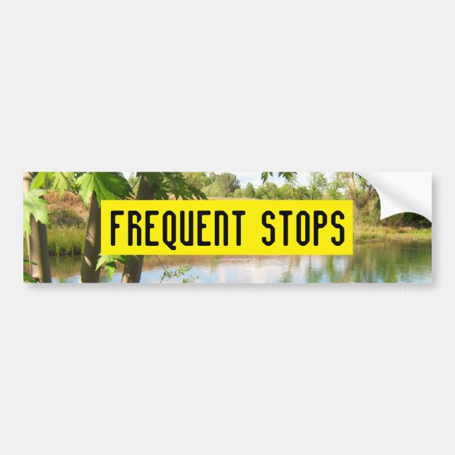 FREQUENT STOPS bumper sticker (Front)