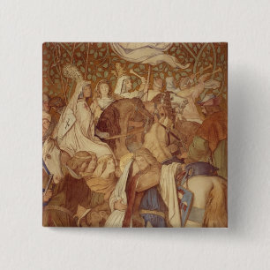 Fresco, Elisabeth-Galerie, Wartburg Castle 15 Cm Square Badge