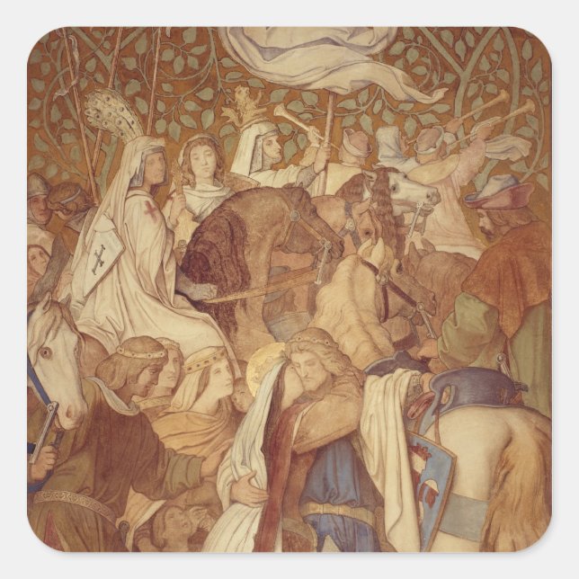 Fresco, Elisabeth-Galerie, Wartburg Castle Square Sticker (Front)