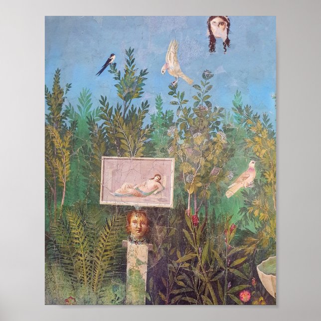Fresco of a Garden Scene, Pompeii Poster (Front)