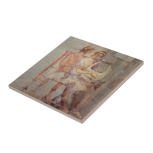 Fresco of a Music Lesson, Pompeii Ceramic Tile