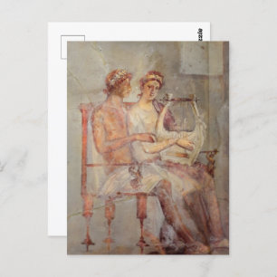 Fresco of a Music Lesson, Pompeii Postcard