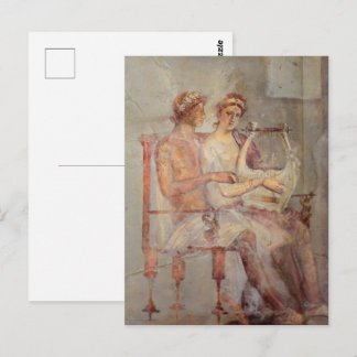Fresco of a Music Lesson, Pompeii Postcard