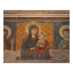 Fresco Of Madonna And Child Poster