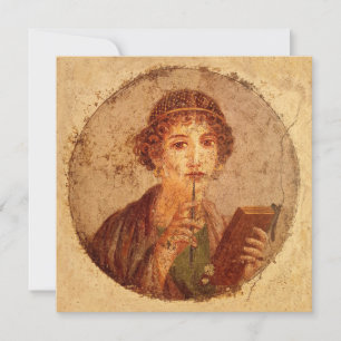 Fresco of Sappho in Pompeii Card