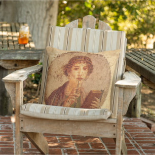 Fresco of Sappho in Pompeii    Cushion