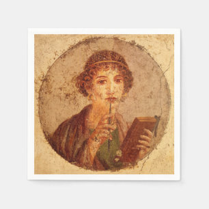 Fresco of Sappho in Pompeii Napkin