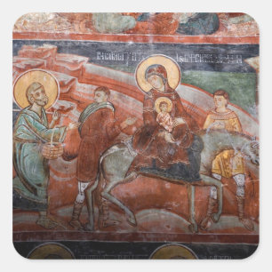 Frescoes from the 14th Century Serbian Church, Square Sticker