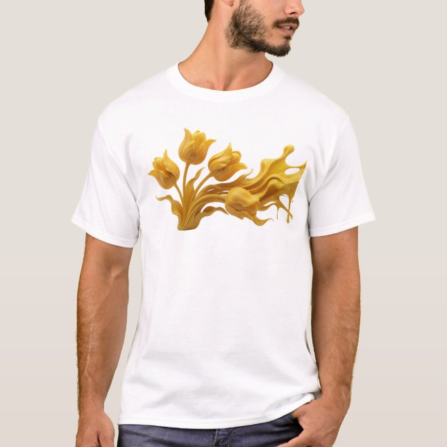 Fresh ABSTRACT FLOWER Graphic Tee Design (Front)
