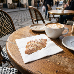 Fresh Almond Croissant French Pastry Napkin