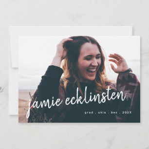 Fresh and Bold Script Grad Names Two Photo Announcement