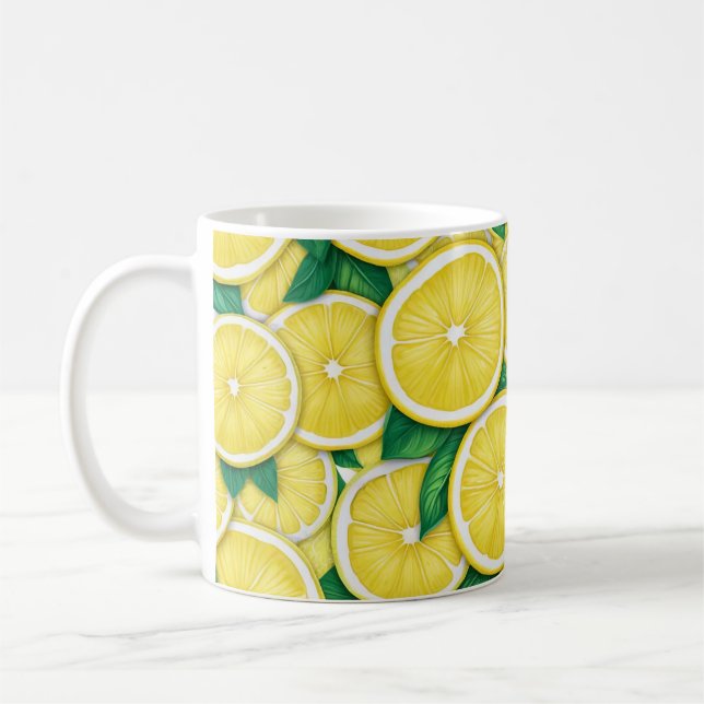 Fresh and Breezy Lemons Coffee Mug (Left)