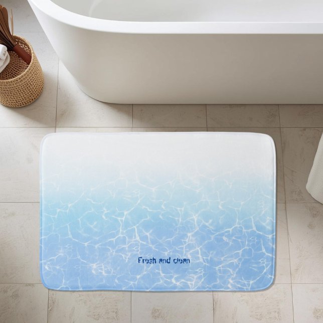 Fresh and clean, clear blue water edge bath mat (Creator Uploaded)