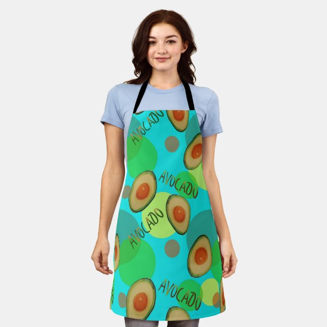 Fresh and fun avocado pattern apron (Worn)