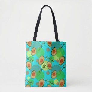 Fresh and fun avocado pattern tote bag