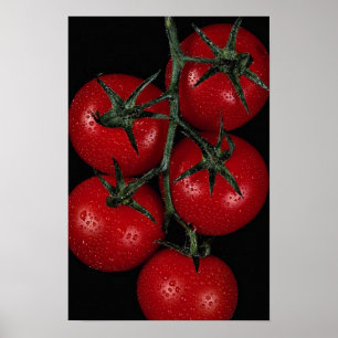 Fresh and juicy red tomatoes poster