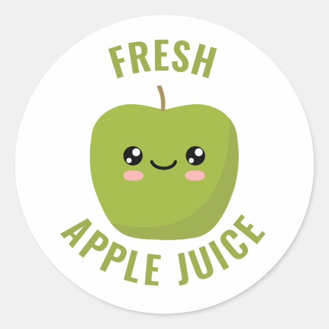 Fresh Apple Juice Classic Round Sticker (Front)